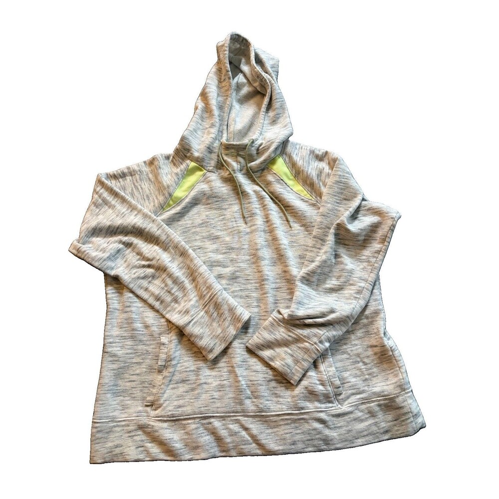 Tek Gear Women’s  Heather Gray Pullover Hoodie Pockets Space Dye  Size XL